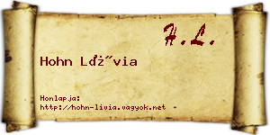 Hohn Lívia névjegykártya